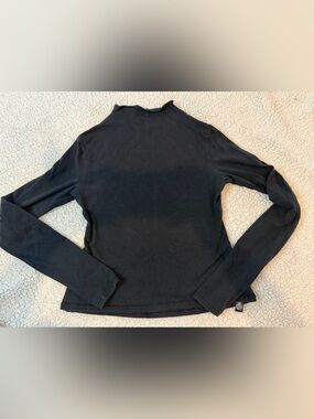 SKIMS Black Long Sleeve Slim Crew Top